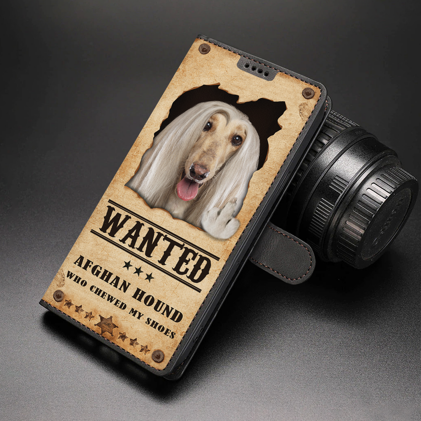 Afghanischer Windhund gesucht - Fun Wallet Phone Case V1