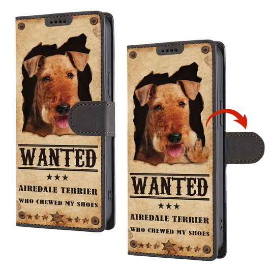 Airedale Terrier gesucht - Fun Brieftasche Handyhülle V1
