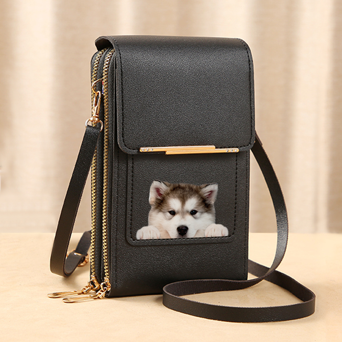 Alaskan Malamute - Touch Screen Phone Wallet Case Crossbody Purse V1