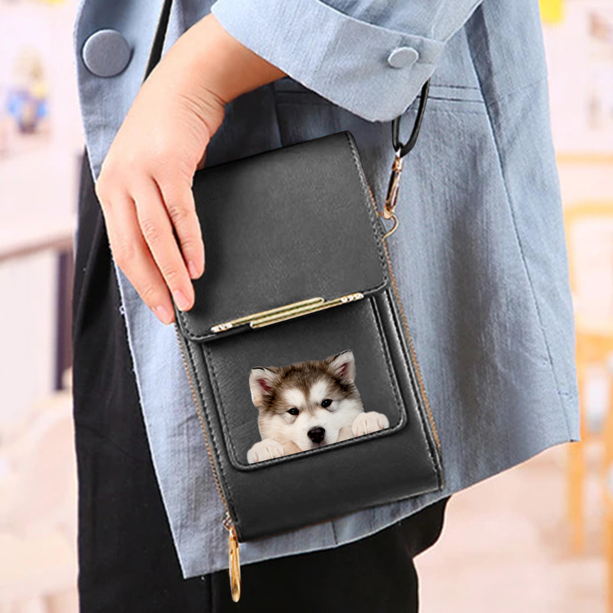 Alaskan Malamute - Touch Screen Phone Wallet Case Crossbody Purse V1