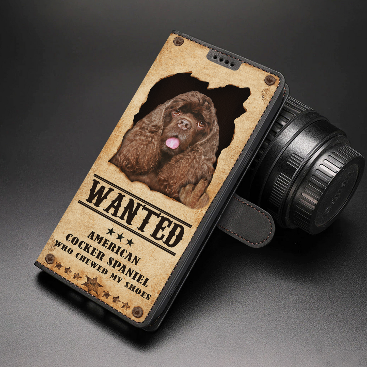 American Cocker Spaniel Wanted - Fun Wallet Phone Case V1