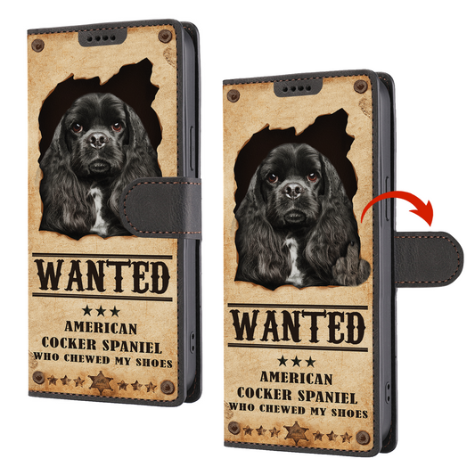 American Cocker Spaniel Wanted - Lustige Handyhülle mit Geldbörse V2