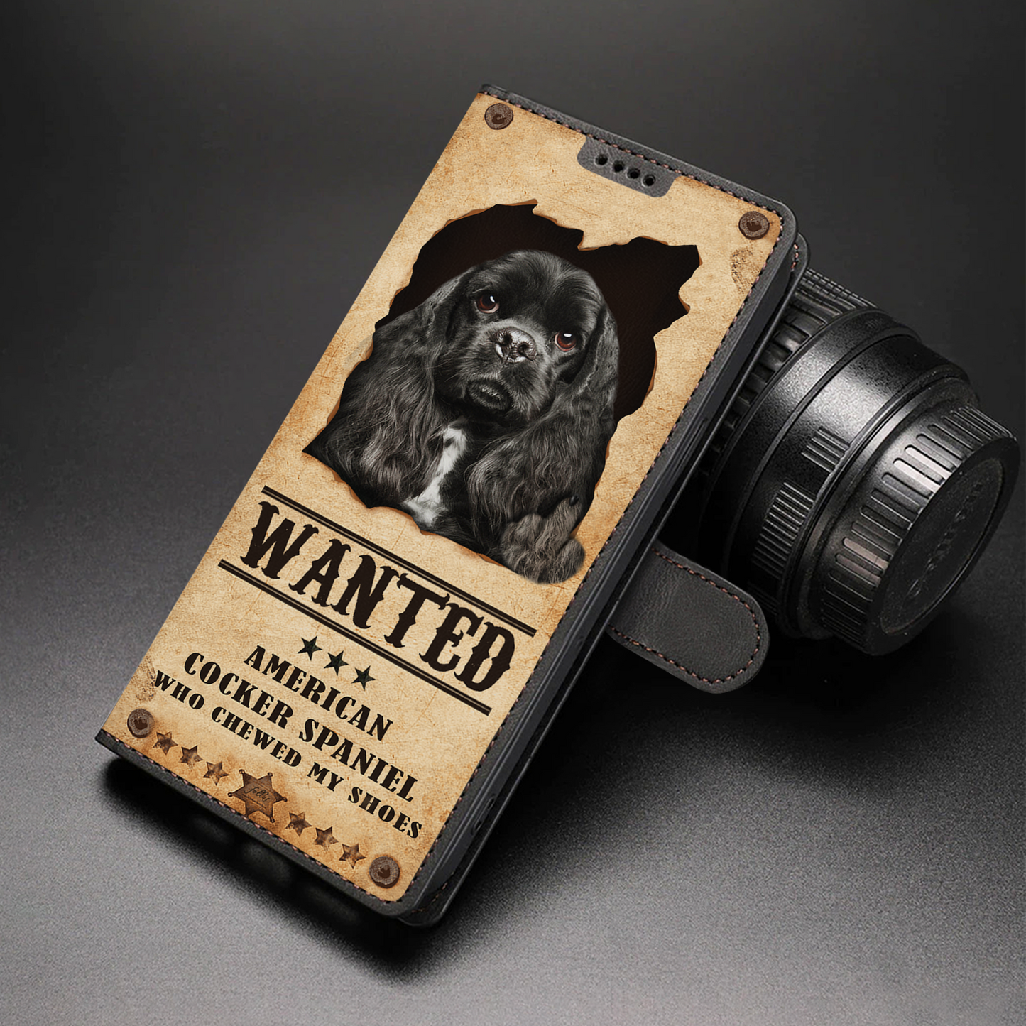 American Cocker Spaniel Wanted - Fun Wallet Phone Case V2