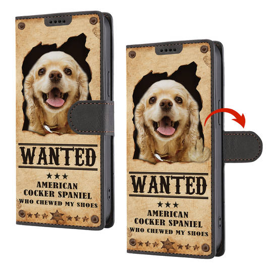 American Cocker Spaniel Wanted - Lustige Handyhülle mit Geldbörse V3