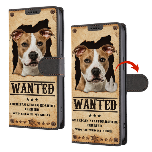 American Staffordshire Terrier gesucht - Fun Brieftasche Handyhülle V1