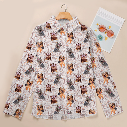 Amusement Time With Yorkshire Terrier - Follus Women's Long-Sleeve Shirt