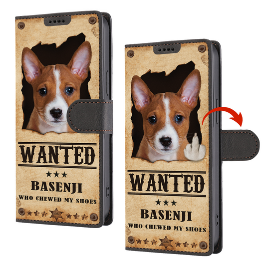 Basenji Wanted - Étui portefeuille amusant pour téléphone V1