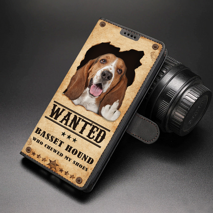 Basset Hound Wanted - Fun Wallet Phone Case V1