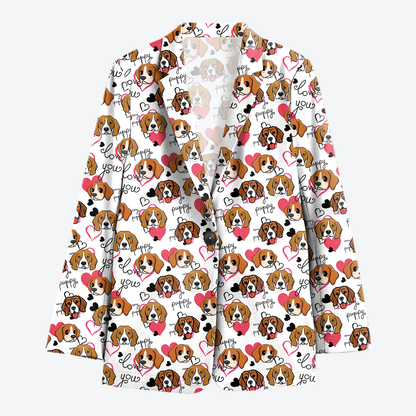 Beagle Women's Cute Printed Blazer