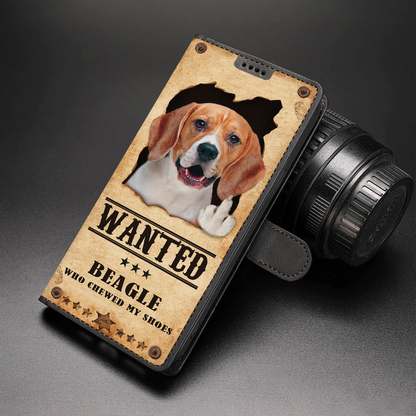 Beagle Wanted - Étui portefeuille amusant pour téléphone V1