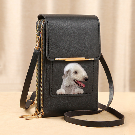 Bedlington Terrier – Étui portefeuille pour téléphone à écran tactile, sac à bandoulière V1