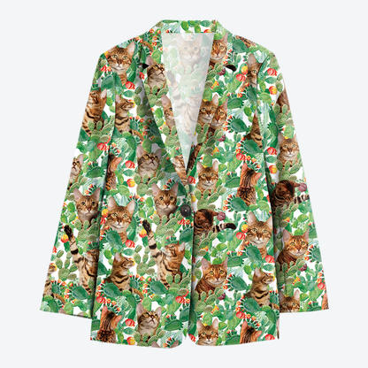 Bengal Cat Women's Cactus Hawaiian Blazer