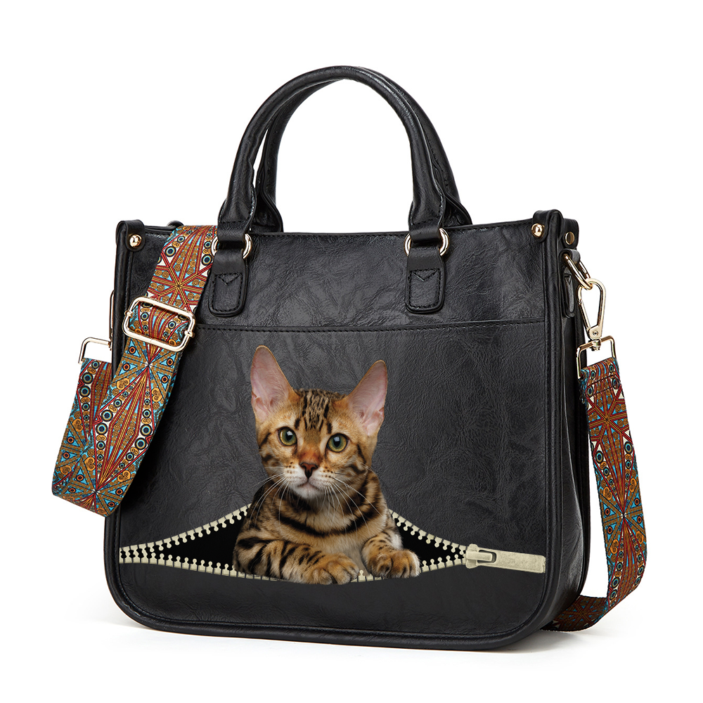 Bengal Cat PetPeek Handbag V1