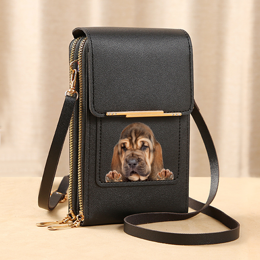 Bloodhound - Étui portefeuille pour téléphone à écran tactile Sac à main à bandoulière V1