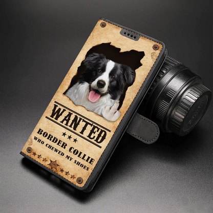 Border Collie Wanted - Fun Wallet Phone Case V1