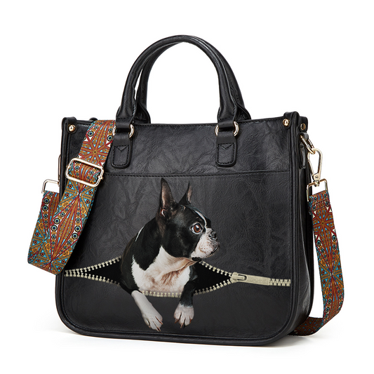 Boston Terrier PetPeek Handbag V1