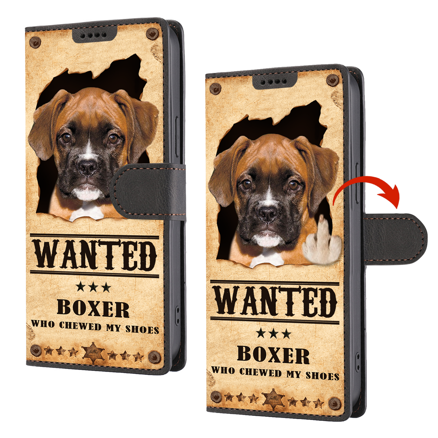 Boxer Hund gesucht - Fun Wallet Handyhülle V1