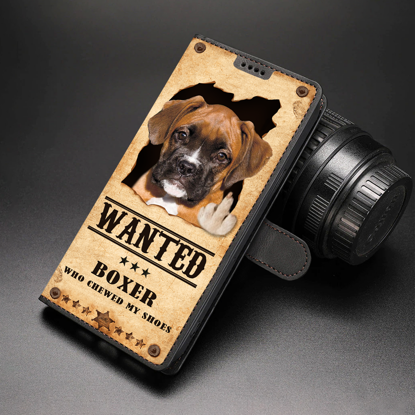 Boxer Hund gesucht - Fun Wallet Handyhülle V1