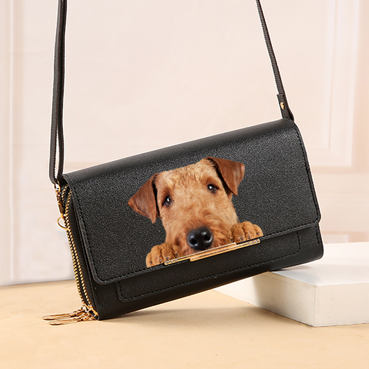 Can You See - Airedale Terrier Crossbody Purse Women Clutch V1