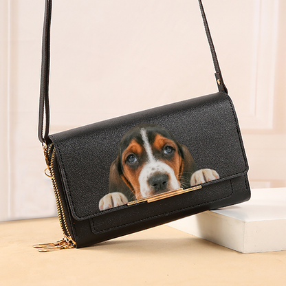 Can You See - Basset Hound Crossbody Purse Women Clutch V1