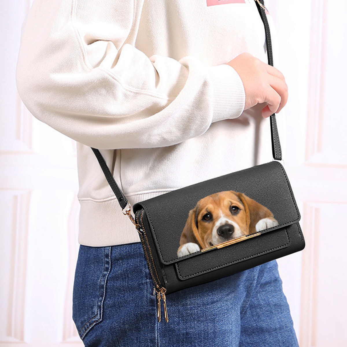 Can You See - Beagle Crossbody Purse Women Clutch V1