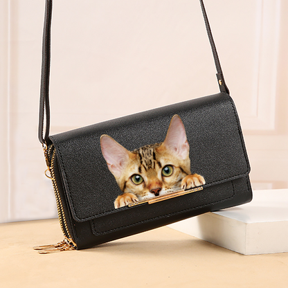 Pouvez-vous voir - Bengal Cat Sac à main à bandoulière Pochette pour femme V1