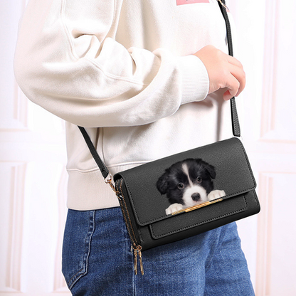Can You See - Border Collie Crossbody Purse Women Clutch V1