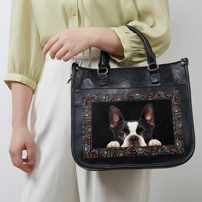 Can You See - Boston Terrier Trendy Handbag V1