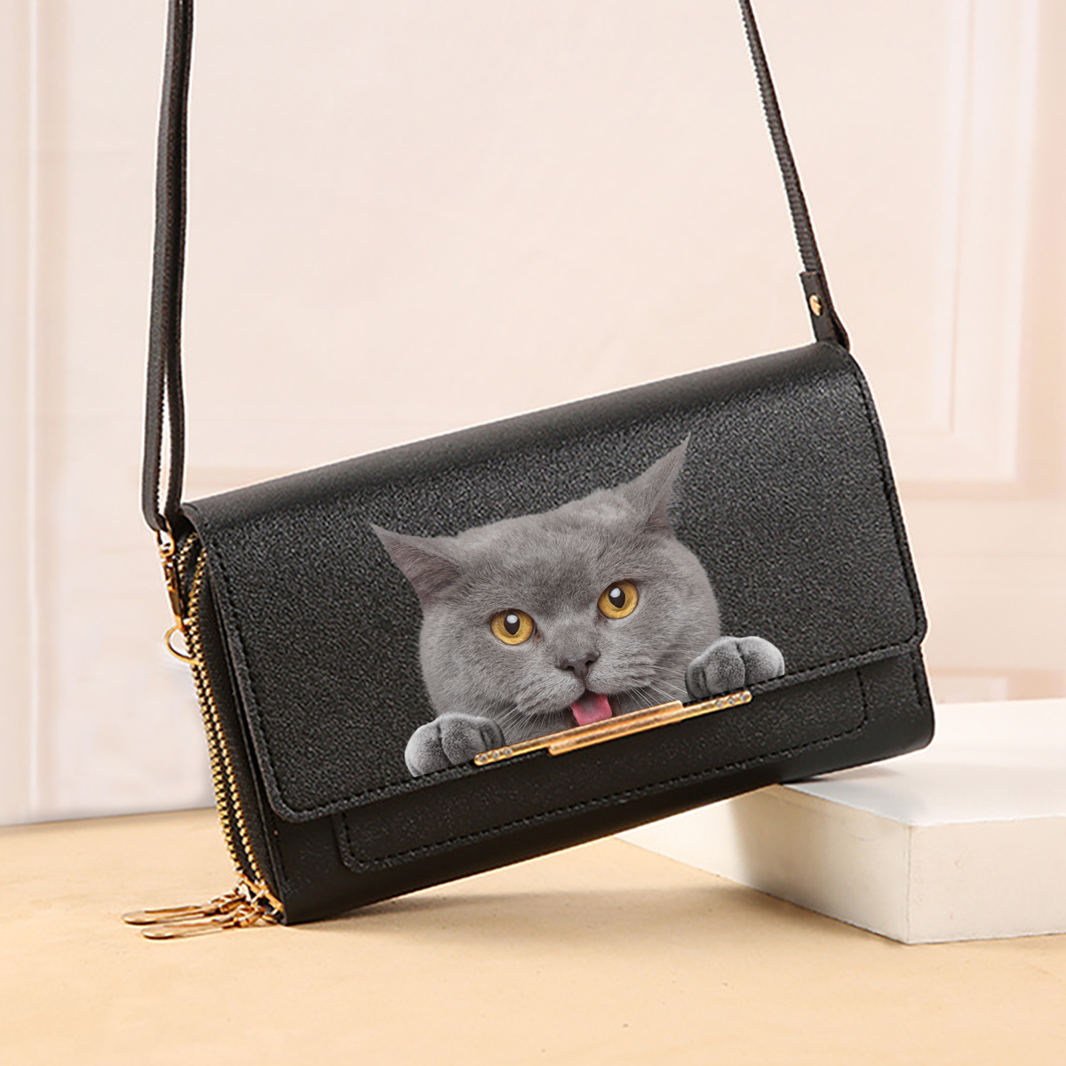 Can You See - British Shorthair Cat Crossbody Purse Women Clutch V1