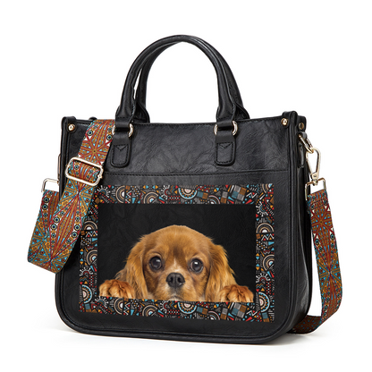 Can You See - Cavalier King Charles Spaniel Trendy Handbag V1