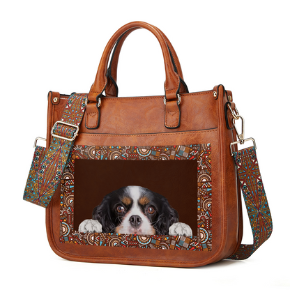 Can You See - Cavalier King Charles Spaniel Trendy Handbag V3