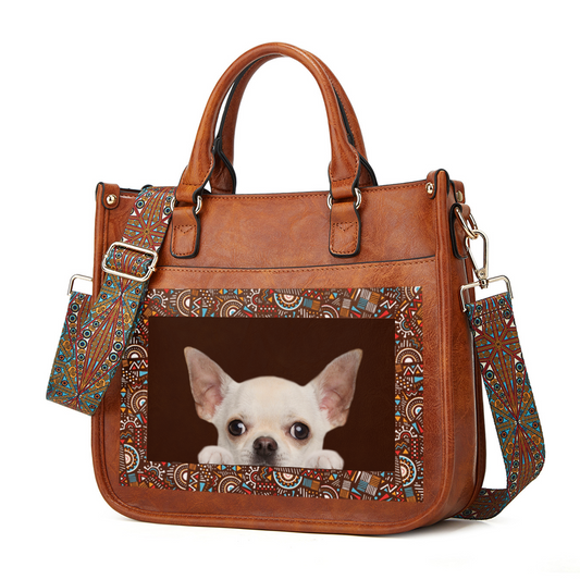 Can You See - Chihuahua Trendy Handbag V4