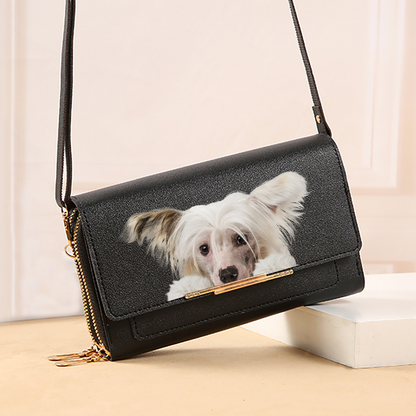 Can You See - Chinese Crested Umhängetasche Damen Clutch V1