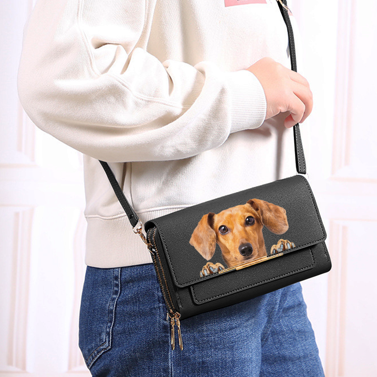 Can You See - Dachshund Crossbody Purse Women Clutch V1