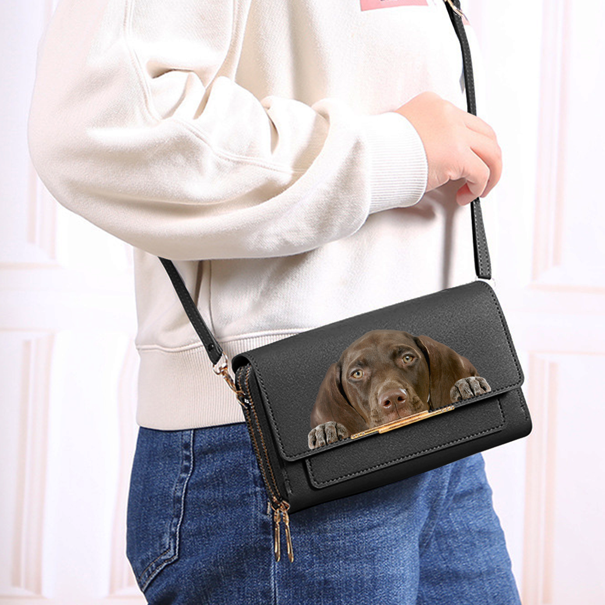 Can You See - German Shorthaired Pointer Crossbody Purse Women Clutch V1