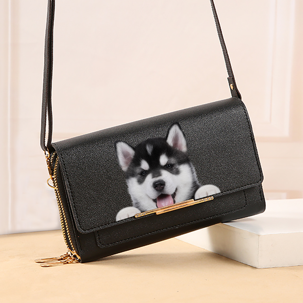 Pouvez-vous voir - Husky Sac à main à bandoulière Pochette pour femme V3