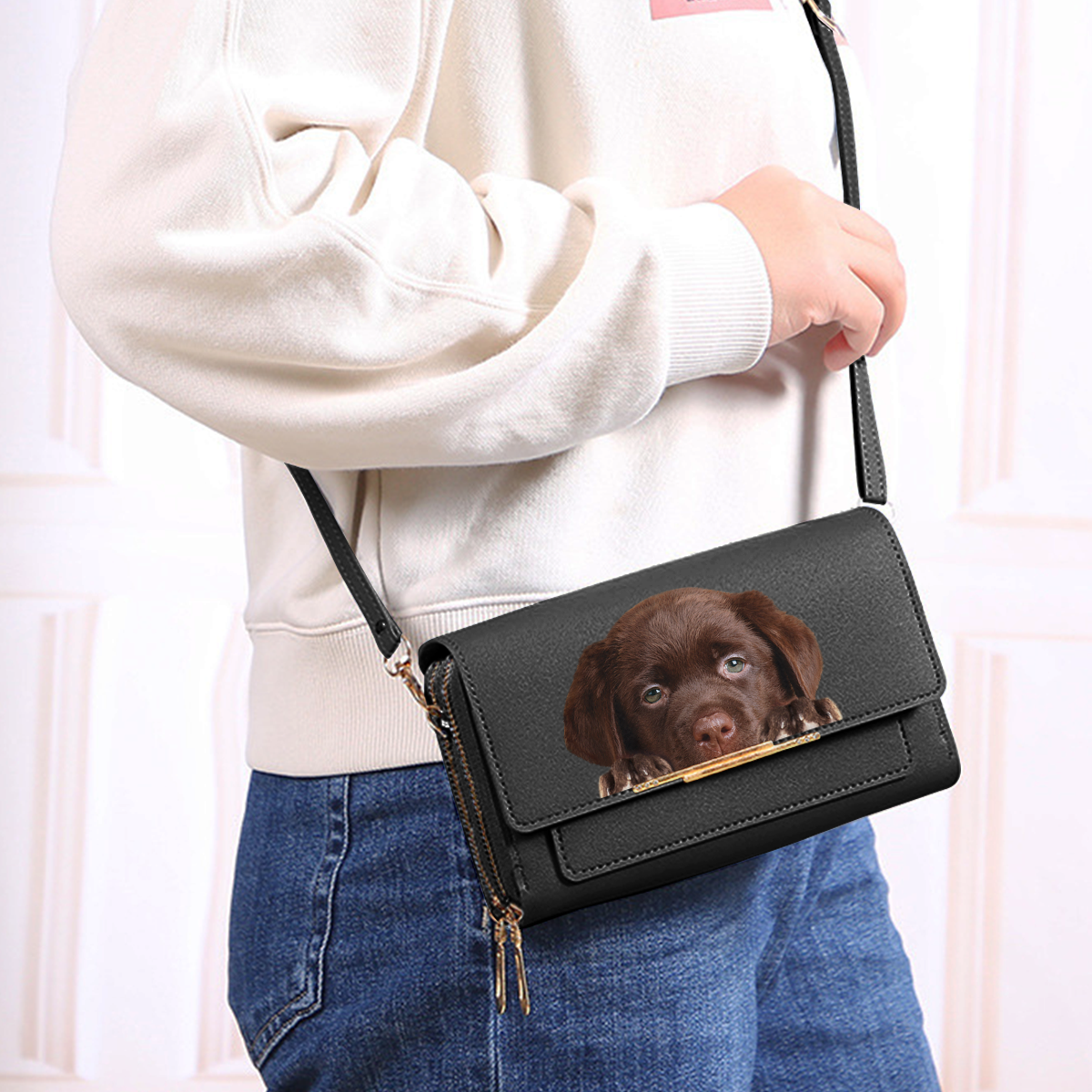 Pouvez-vous voir - Labrador Sac à main à bandoulière Pochette pour femme V1