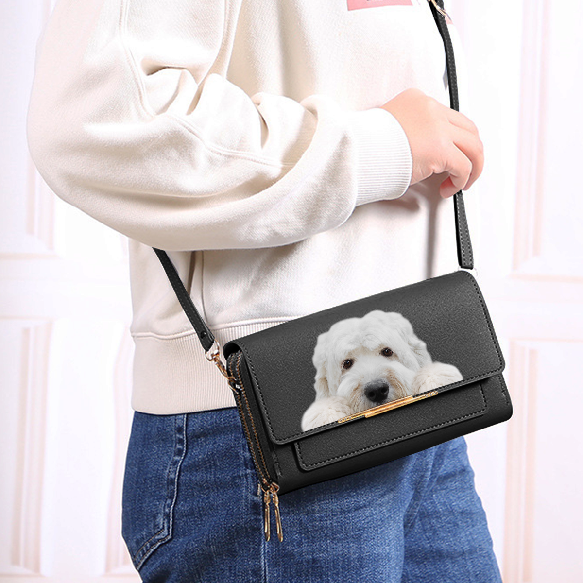 Can You See - Old English Sheepdog Crossbody Purse Women Clutch V1