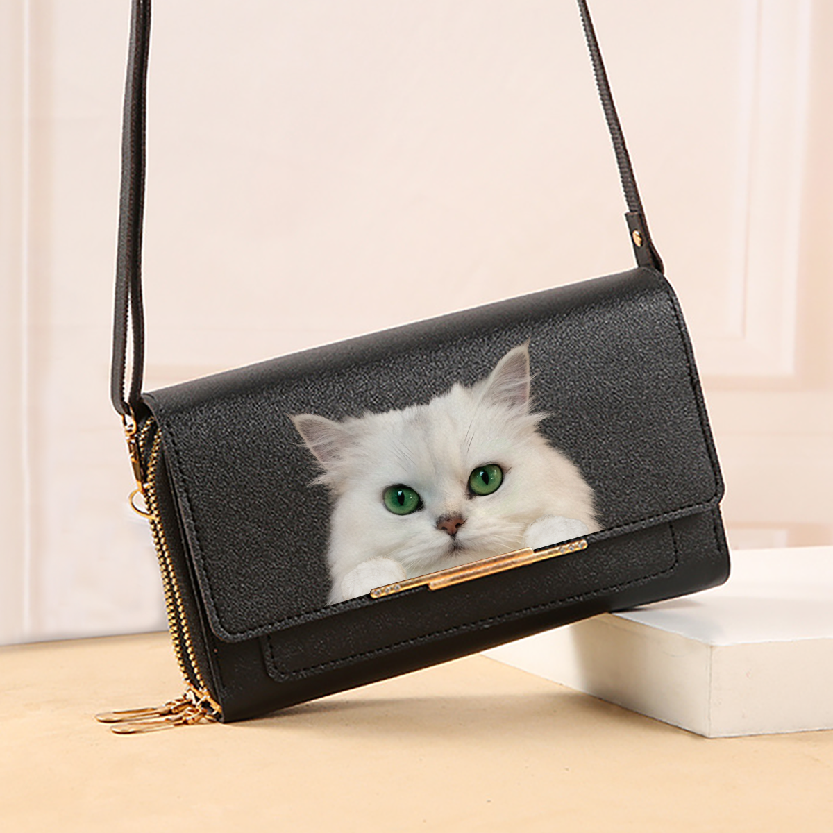 Can You See - Persian Cat Crossbody Purse Women Clutch V1