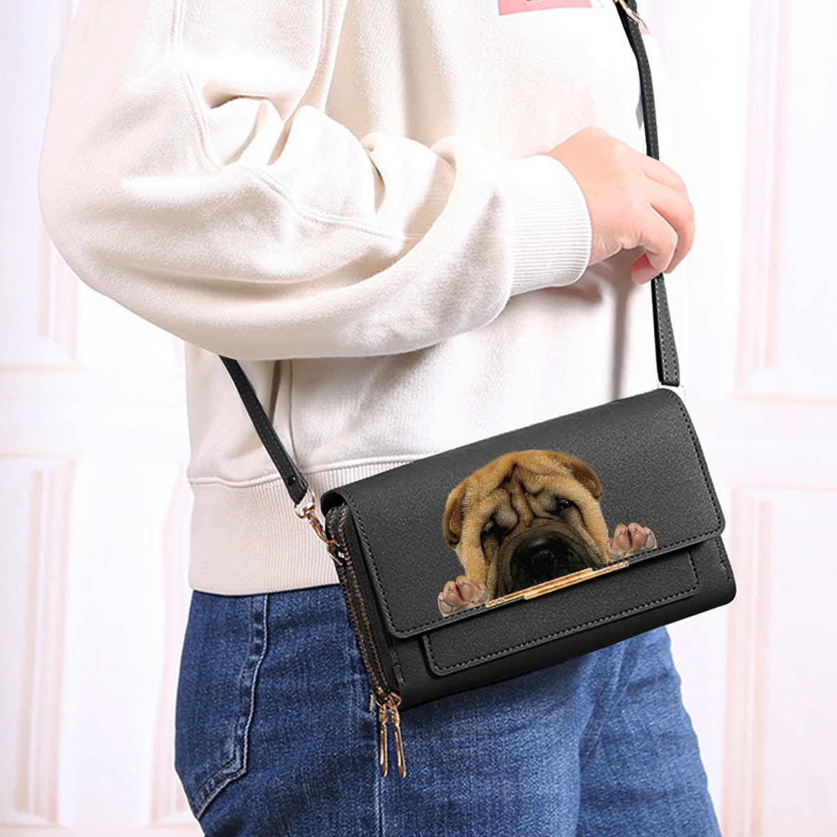 Can You See - Shar Pei Umhängetasche Damen Clutch V1