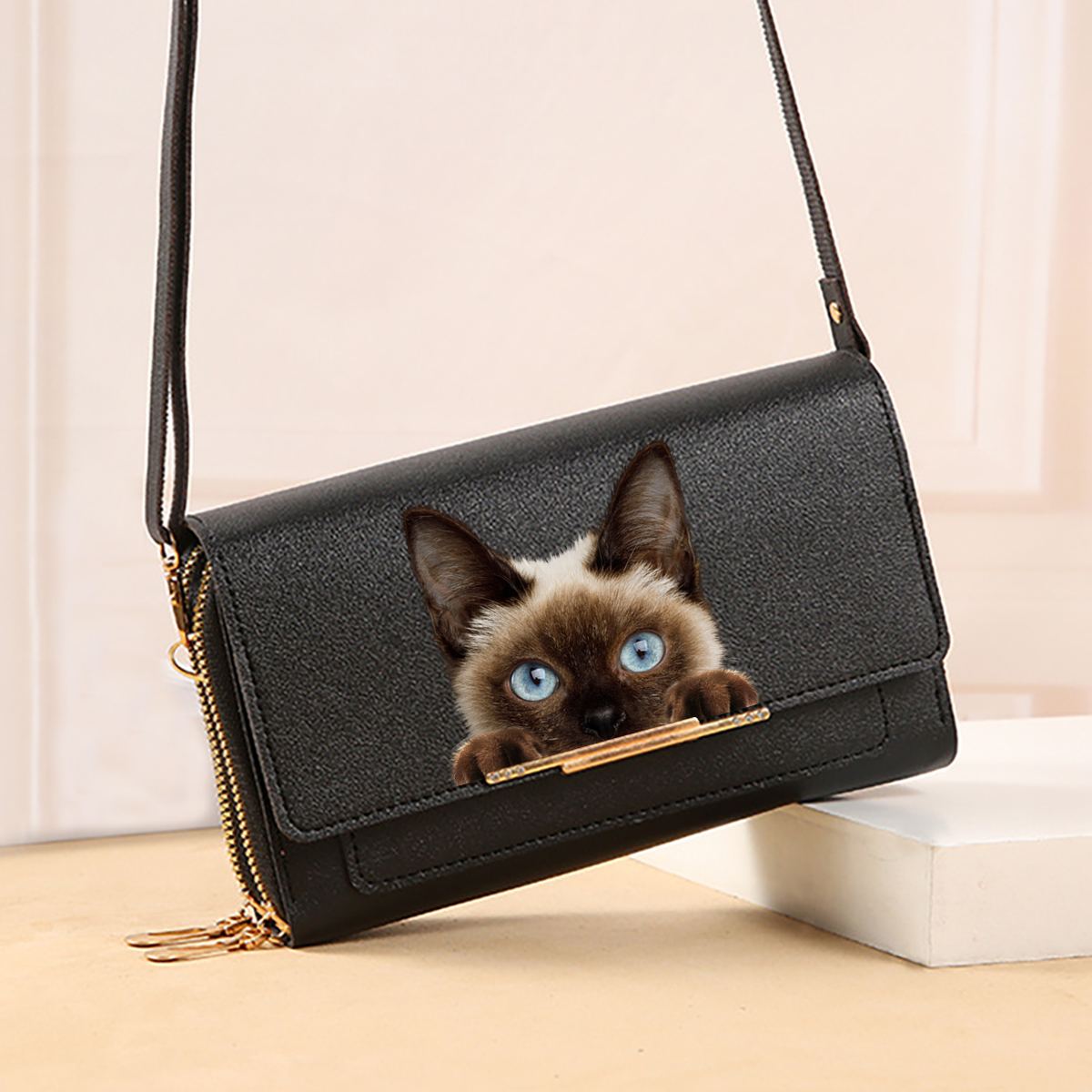 Can You See - Siamese Cat Crossbody Purse Women Clutch V2