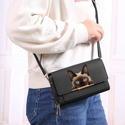 Can You See - Siamese Cat Crossbody Purse Women Clutch V2