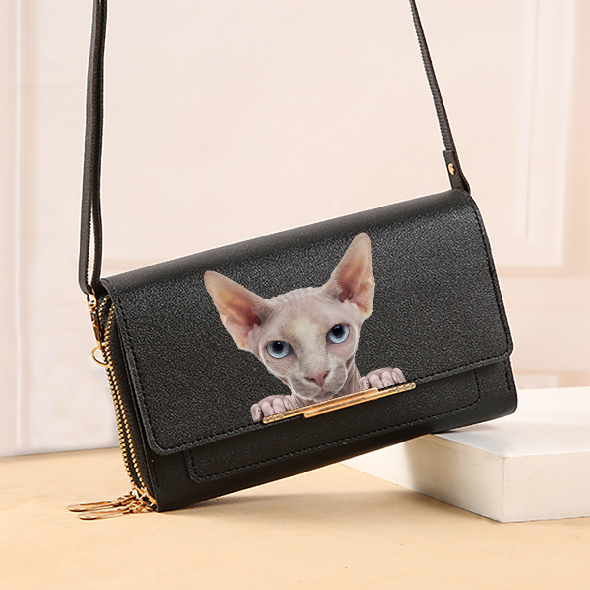 Pouvez-vous voir - Sphynx Cat Sac à main à bandoulière pour femme V1