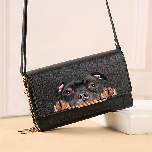 Can You See - Staffordshire Bull Terrier Crossbody Purse Women Clutch V1