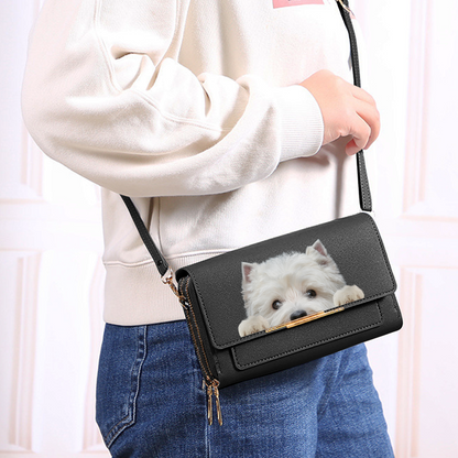 Can You See - West Highland White Terrier Umhängetasche Damen Clutch V1