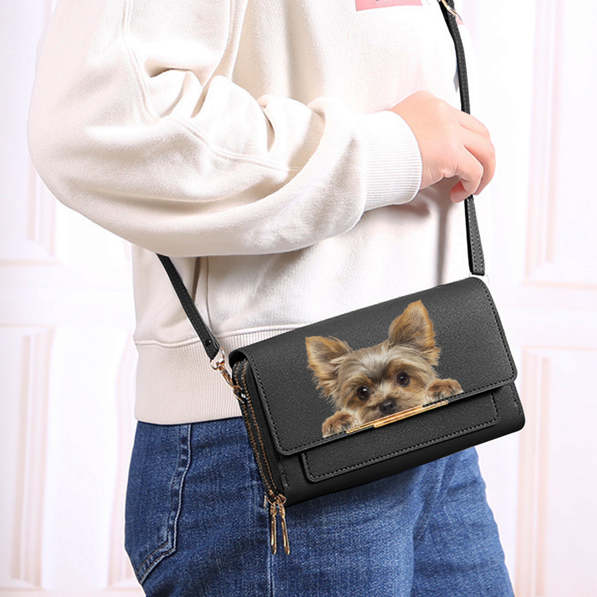 Can You See - Yorkshire Terrier Crossbody Purse Women Clutch V1
