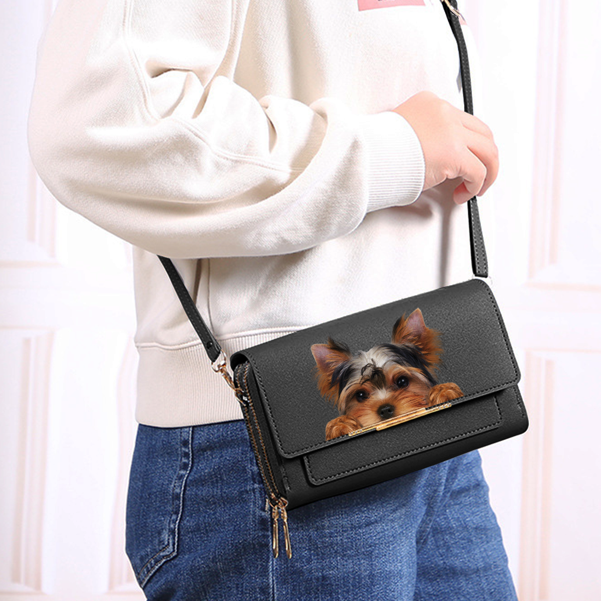 Can You See - Yorkshire Terrier Crossbody Purse Women Clutch V2