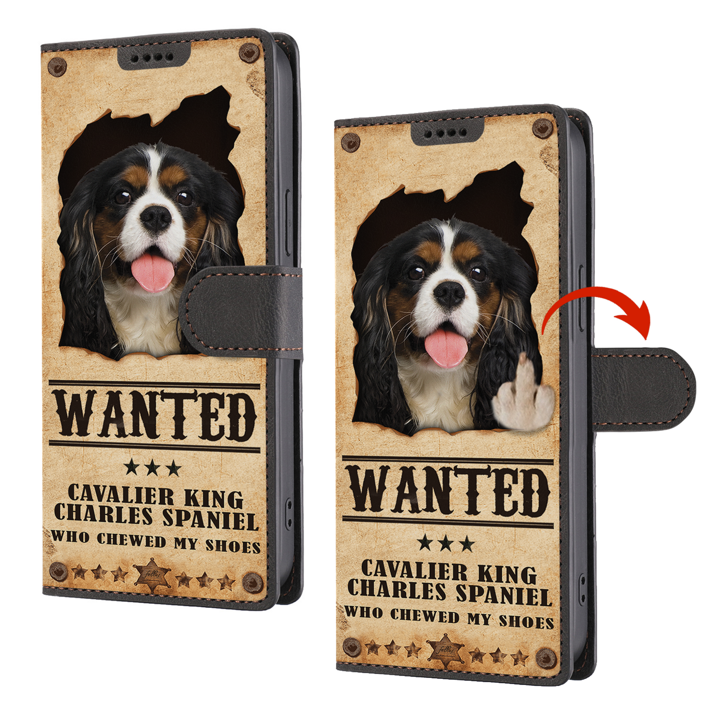 Cavalier King Charles Spaniel Wanted - Fun Wallet Phone Case V1