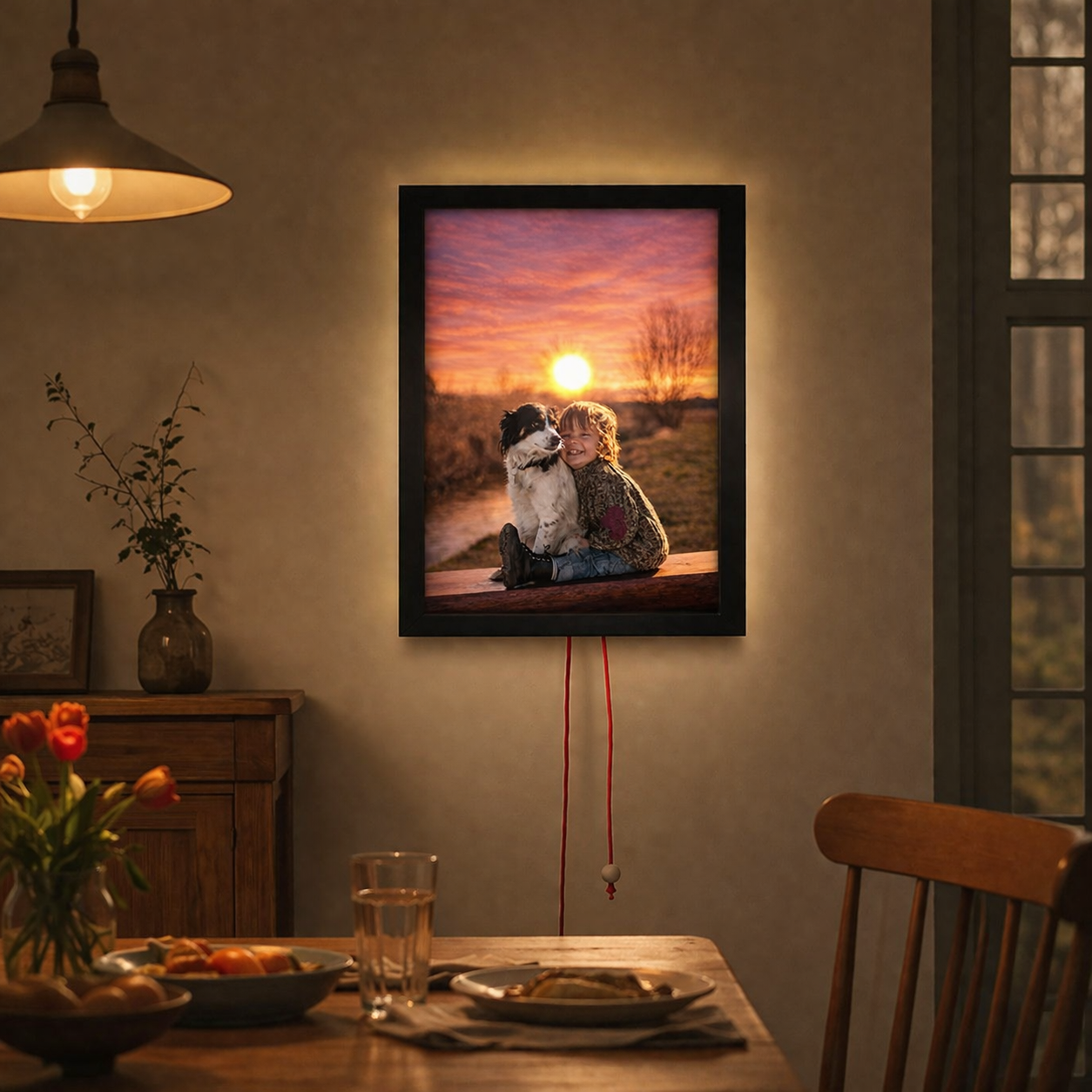 Sunrise & Sunset Personalized Photo Light Frame