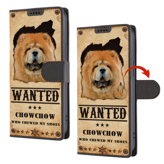 Chow Chow Wanted - Étui portefeuille amusant pour téléphone V1